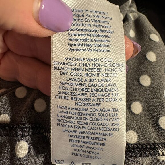 ❤️CHAPS  BLACK/WHITE POLKA DOT DRESS  MEDIUM    #CL - Picture 8 of 9